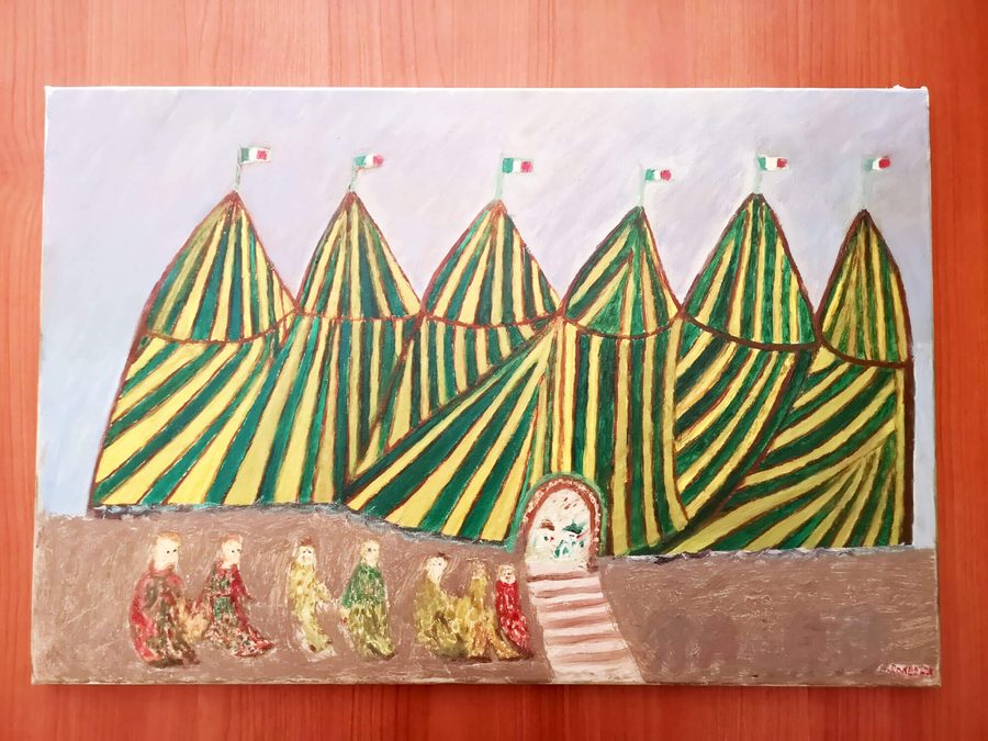 Dipinto di Natale Randazzo: Circo equestre a sei piste, grande e spettacoloso (Messina, 1 gennaio 1998)